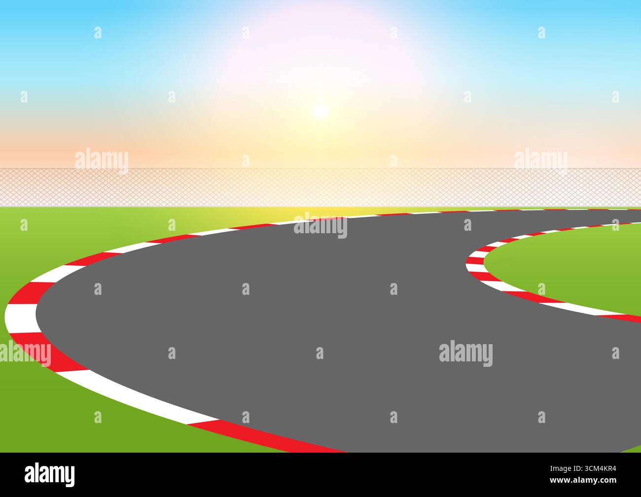 Asphalt Racing Track. Go-kart track. Race track road. Vector ...