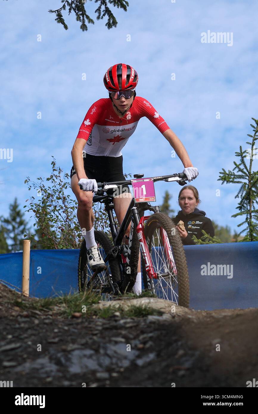 14 09 2025 Crans Montana Valais 2025 UCI Mountain Bike World 14092025 Crans Montana Valais 2025 Uci Mountain Bike World Isabella Holmgren 1 Can During The Women U23 Cross Country Olympic Final Photo By Francesco Usa 3CM4MNG 