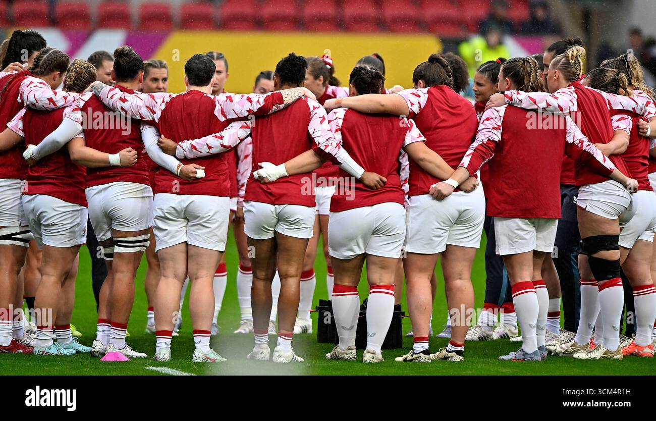 Scotland Rugby Huddle Bristol, United Kingdom. 14th Sep, 2025. Womens Rugby World Cup ...