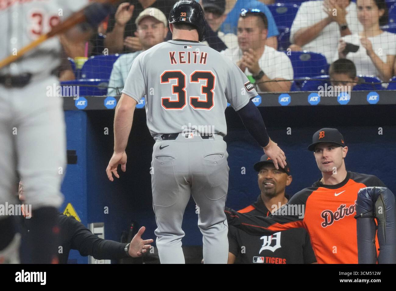 Detroit Tigers Colt Keith 33 Scores On A Hit By Dillon Dingler During The Second Inning Of A Detroit Tigers Colt Keith 33 Scores On A Hit By Dillon Dingler During The Second Inning Of A Baseball Game Against The Miami Marlins Sunday Sept 14 2025 In Miami Ap Photomarta Lavandier 3CM512W 