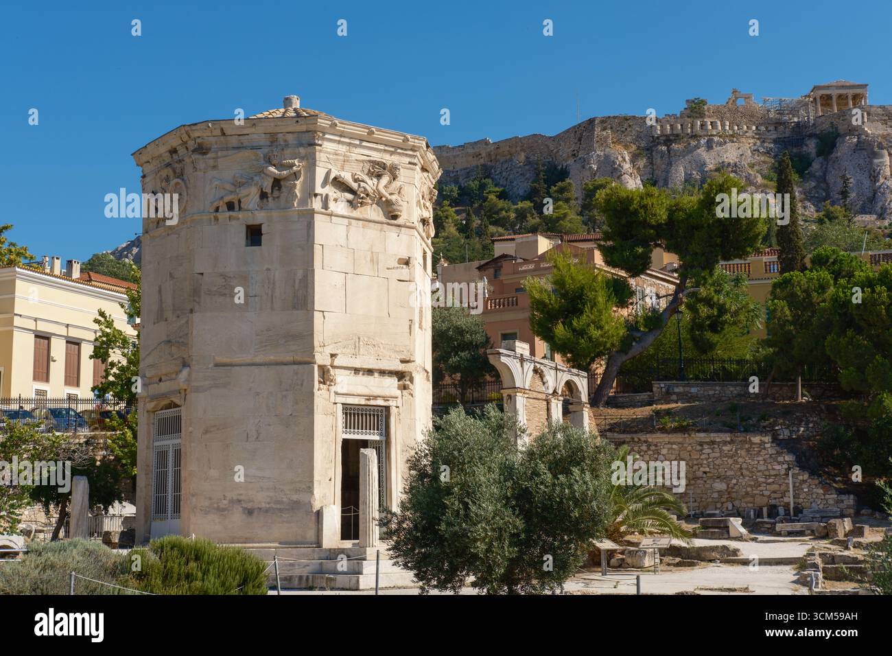 Roman ruins of the Tower of Wind, Athens, Greece Stock Photo