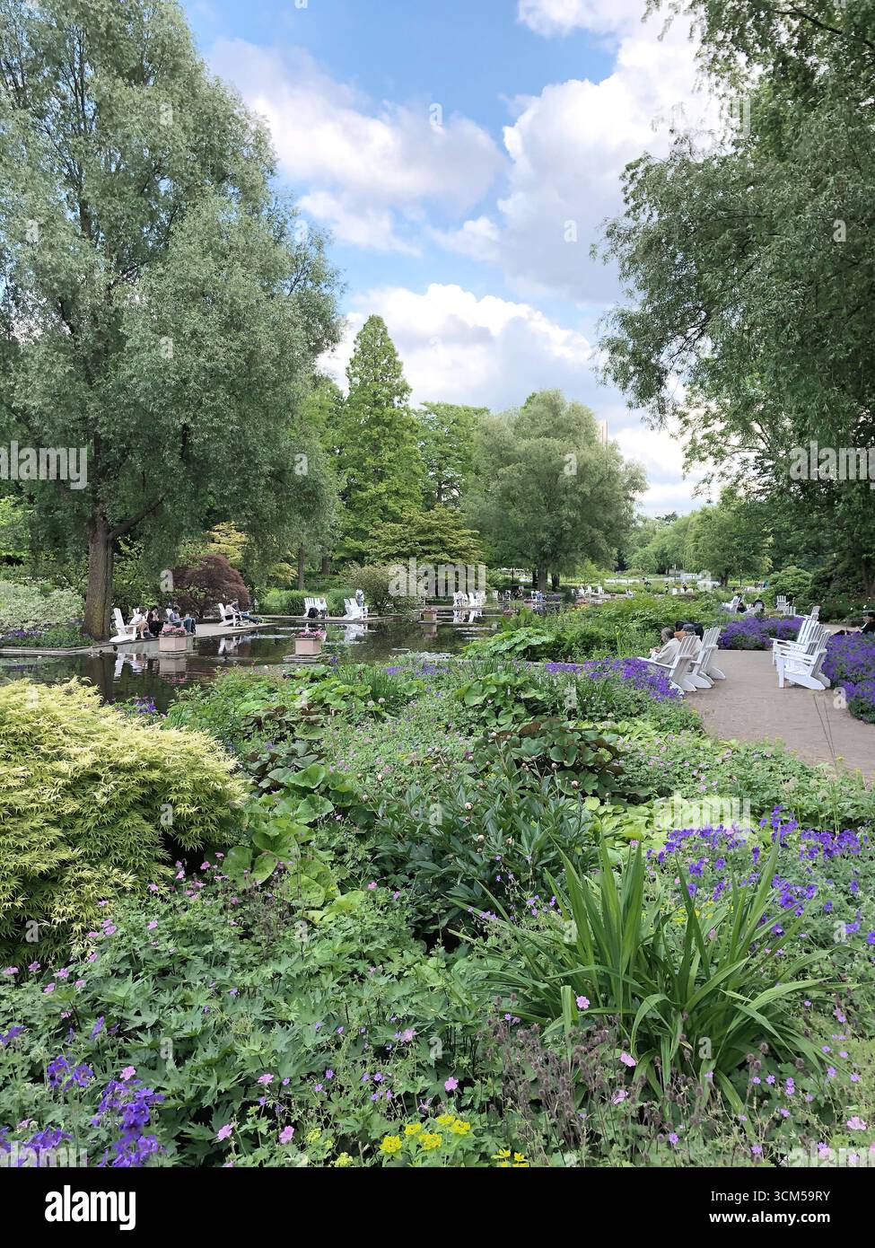 Spring in Planten un Blomen, city park in the center, Neustadt district, Hamburg, Germany, Europe Stock Photo