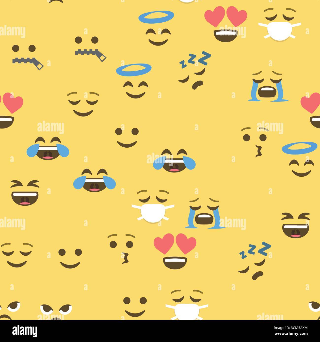 Seamless pattern of emoticons and emoji, emoji vector illustration ...