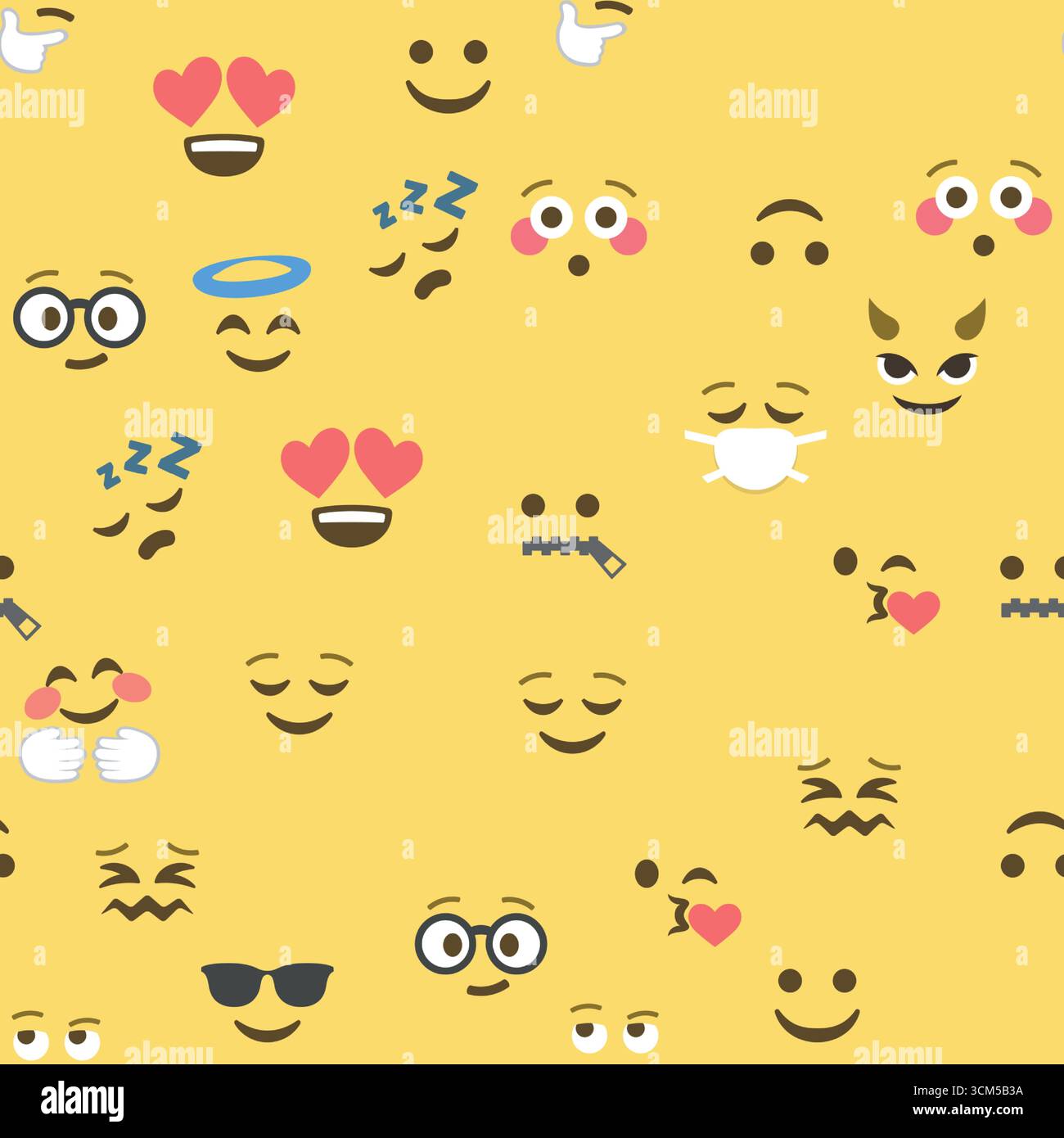 Seamless pattern of emoticons and emoji, emoji vector illustration ...