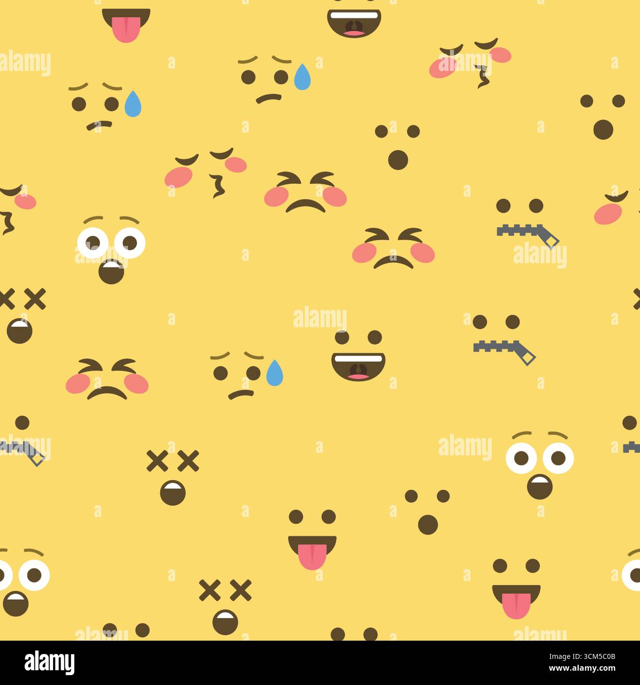 Seamless pattern of emoticons and emoji, emoji vector illustration ...