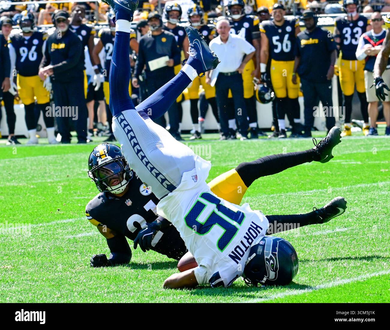 Seattle Seahawks wide receiver Tory Horton (15) gains 11 yards as ...