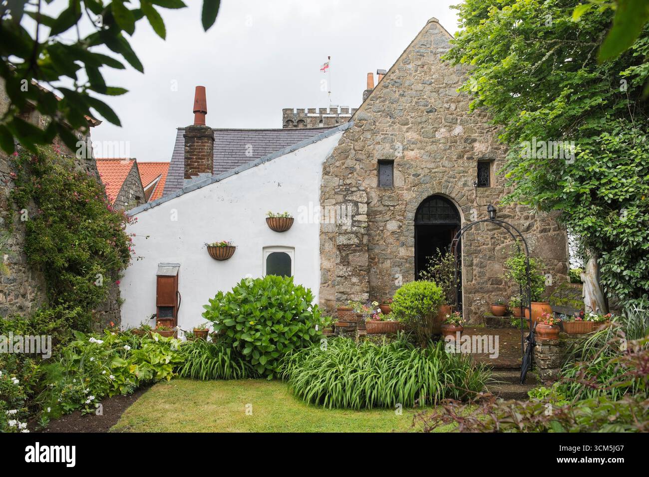 St Tugual's Chapel on Herm Island, Bailiwick of Guernsey, United Kingdom Stock Photo