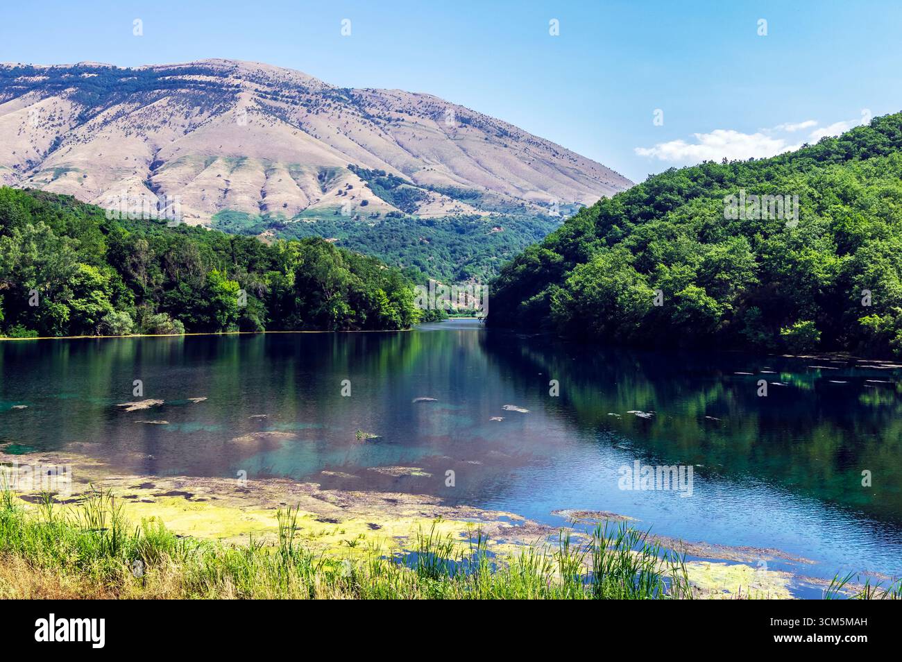 Syri i Kaltër (Blue Eye) is a karst spring on the western slope of the Mali i Gjerë Mountains in Albania. With a flow rate of 6 m³/s, it is the most a Stock Photo