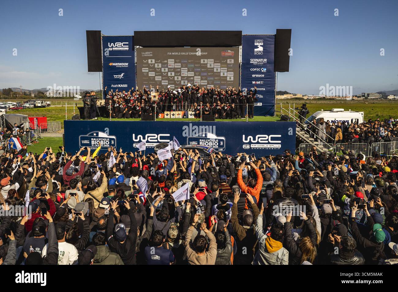 World Mission Rally podium, portrait during the Rally Chile 2025, 11th round of the 2025 ...
