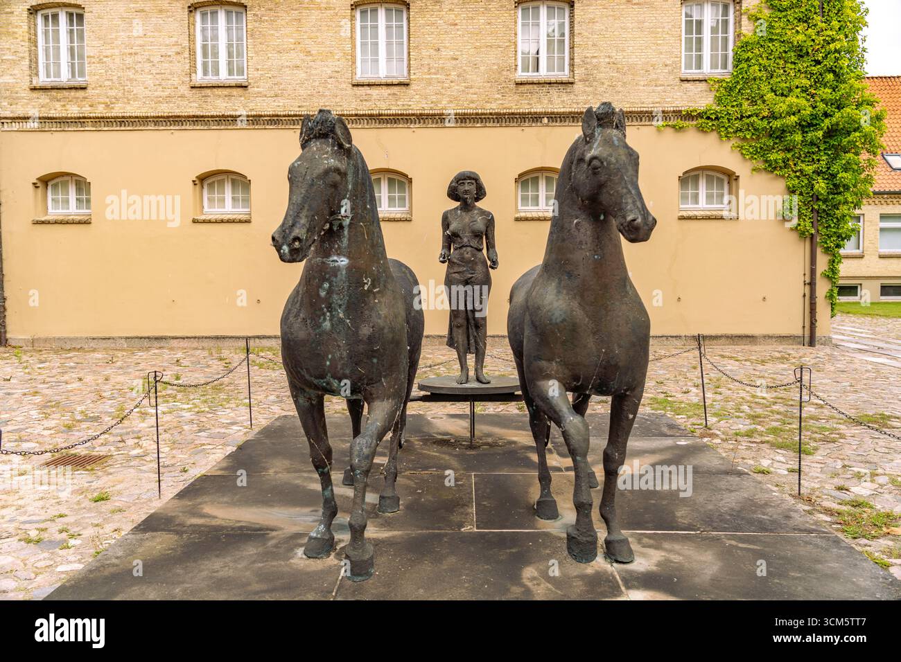 Sculpture Biga by Hans Wimmer in the sculpture park of the Museum Island, Gottorf Castle, Schleswig-Holstein, Germany Stock Photo