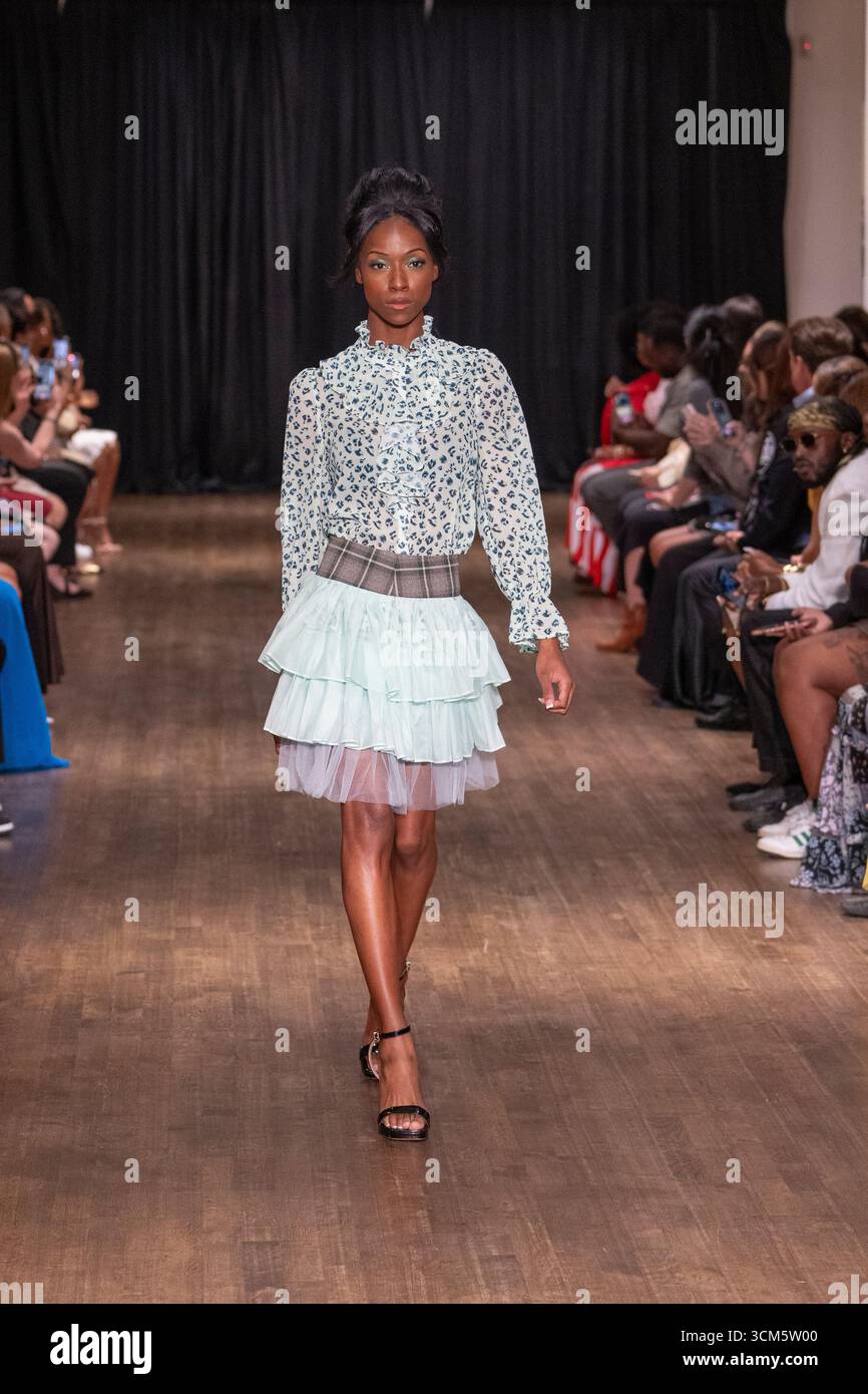 Pavillian Rous Models Walk at the Negris Lebrum SS26 NYFW at Metropolitan Pavillian in ...