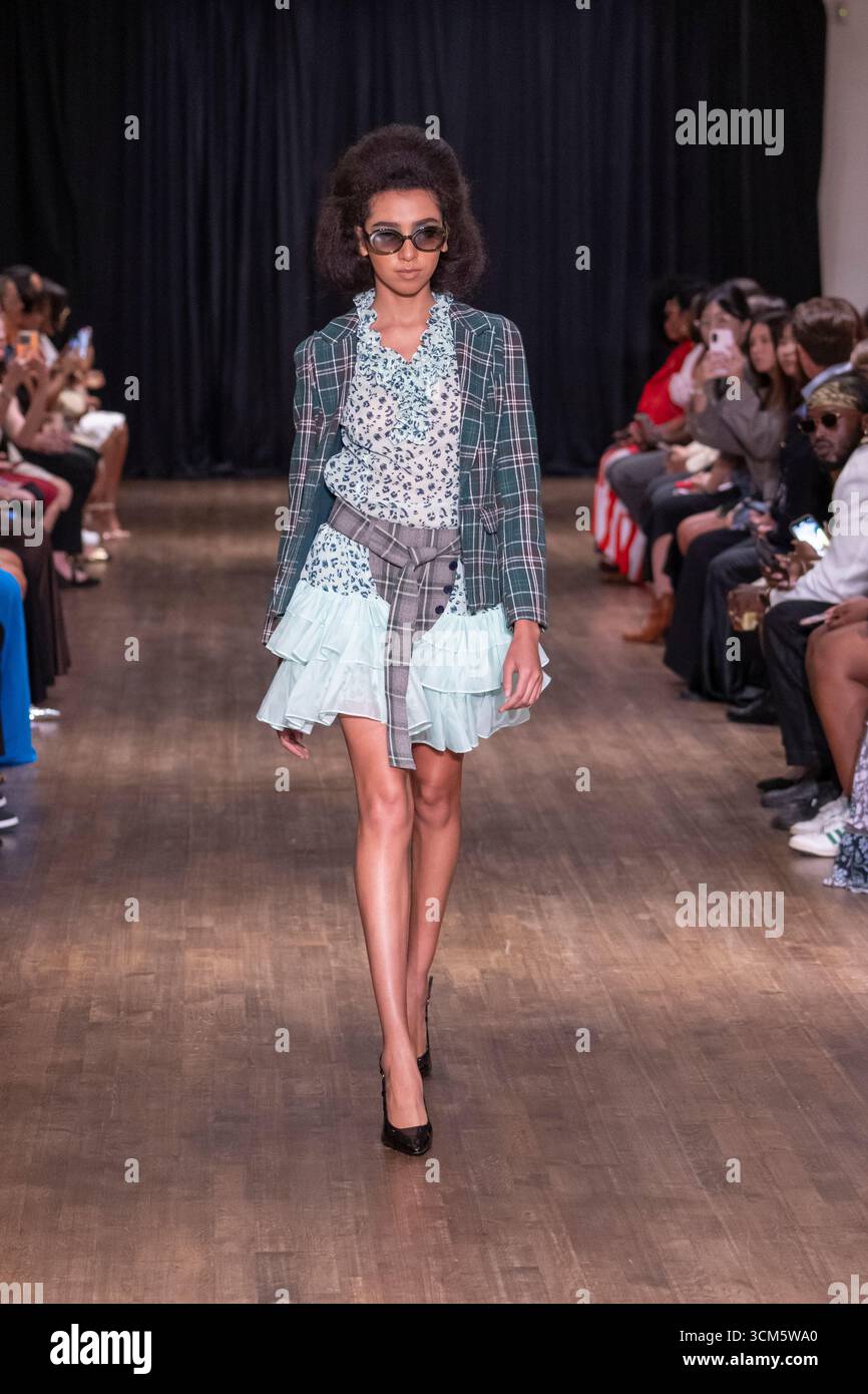 Pavillian Rous Models walk at the Negris Lebrum SS26 NYFW at Metropolitan Pavillian in ...