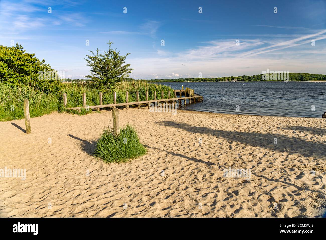 Louisenbad beach on the Schlei in Königswiesen city park, Schleswig-Holstein, Germany Stock Photo
