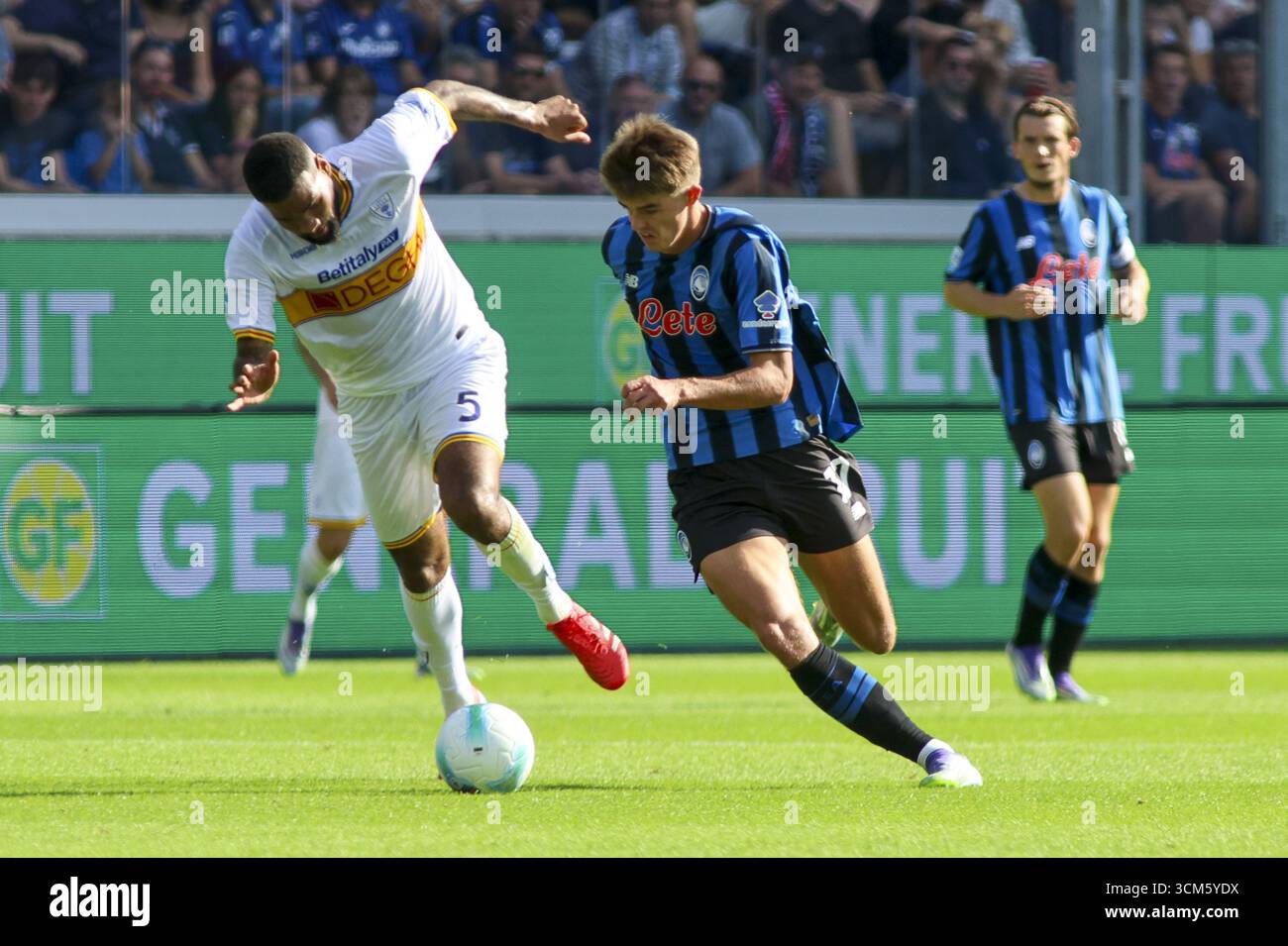 Charles De Ketelaere of Atalanta BC. battle for the ball with Jamil