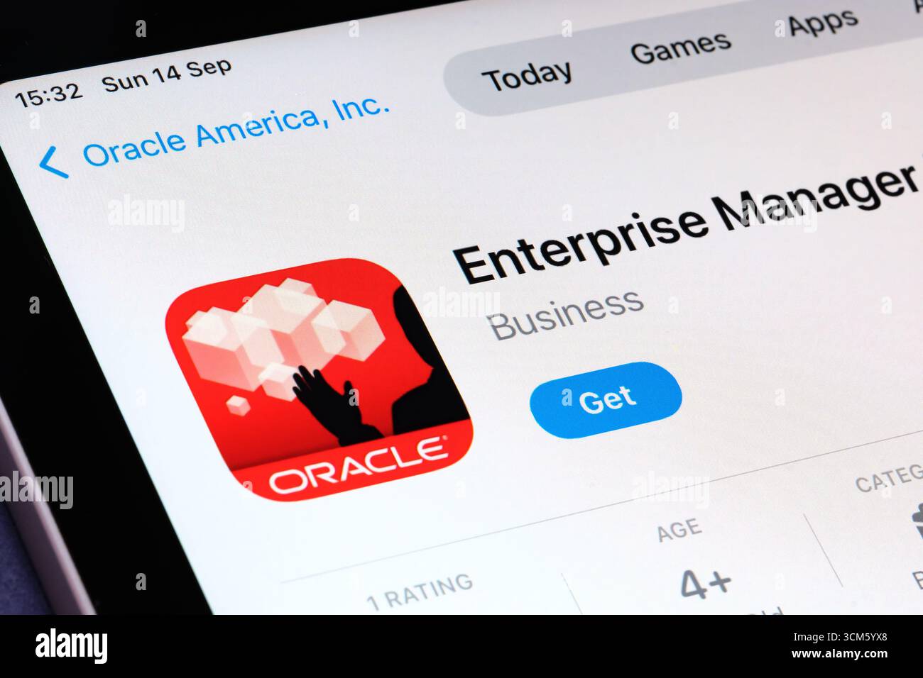 Enterprise Manager app Stock Photo