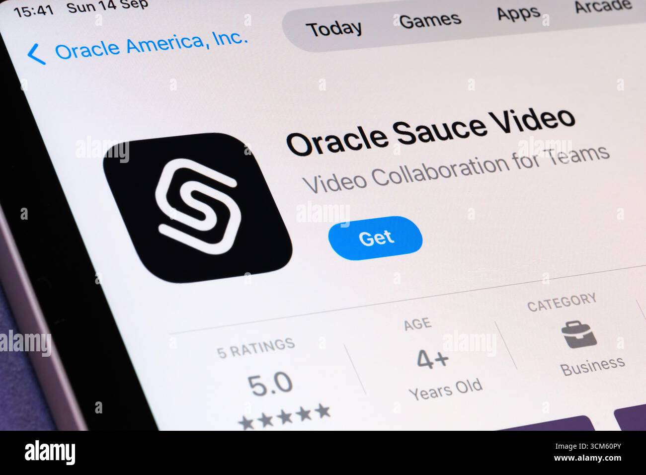 Oracle Sauce Video app Stock Photo