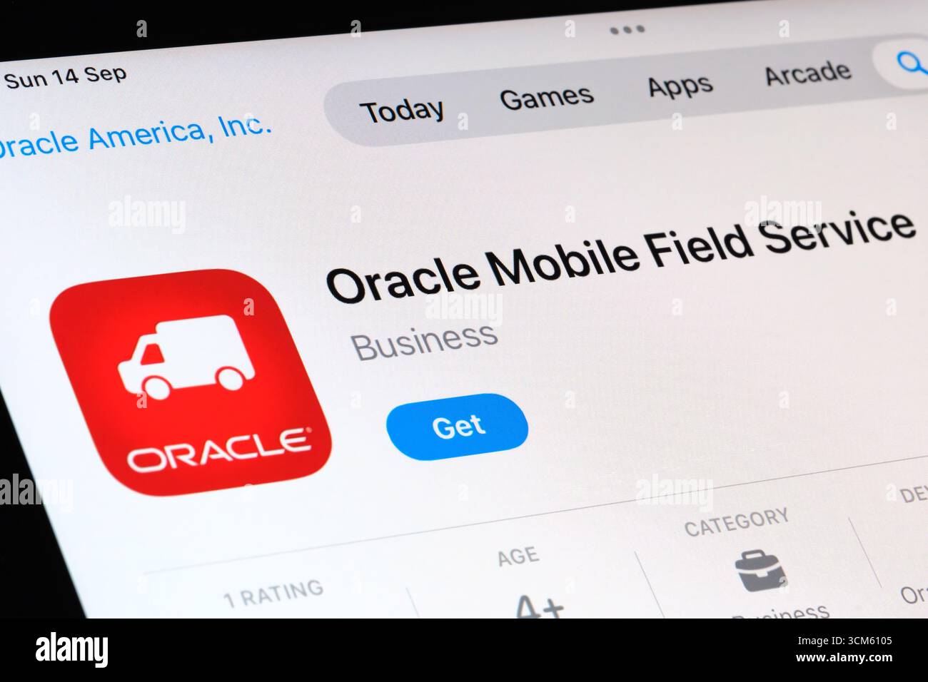 Oracle Mobile Field Service app Stock Photo