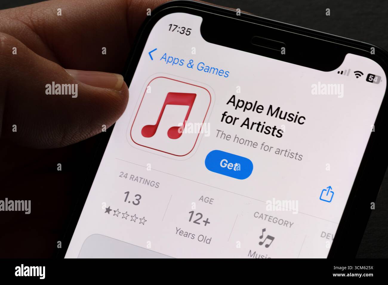 Apple Music for Artists app Stock Photo