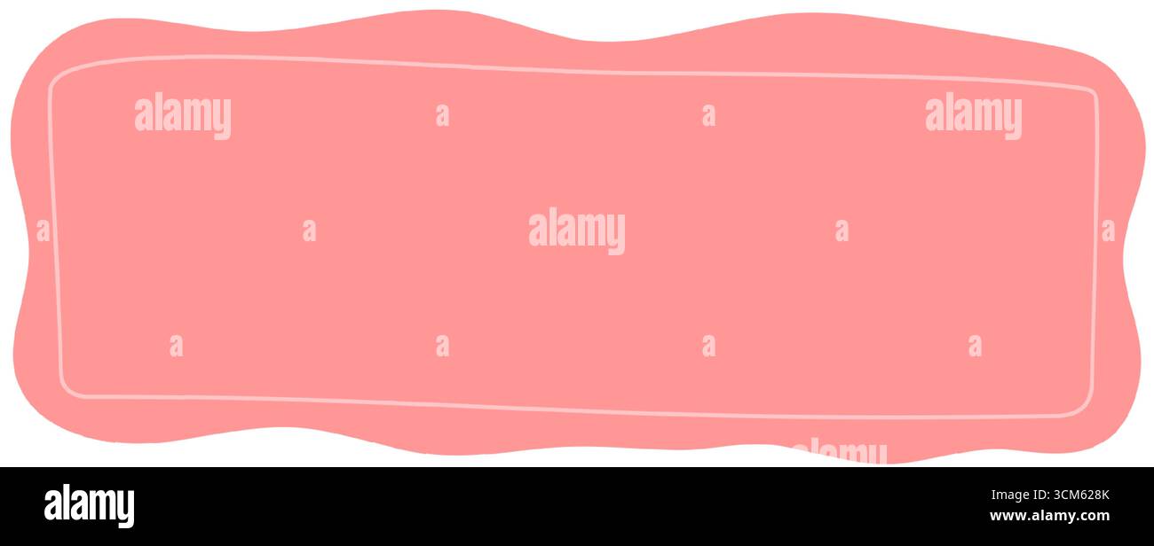 Hand Drawn Wavy Pink Rectangle Frame Stock Vector