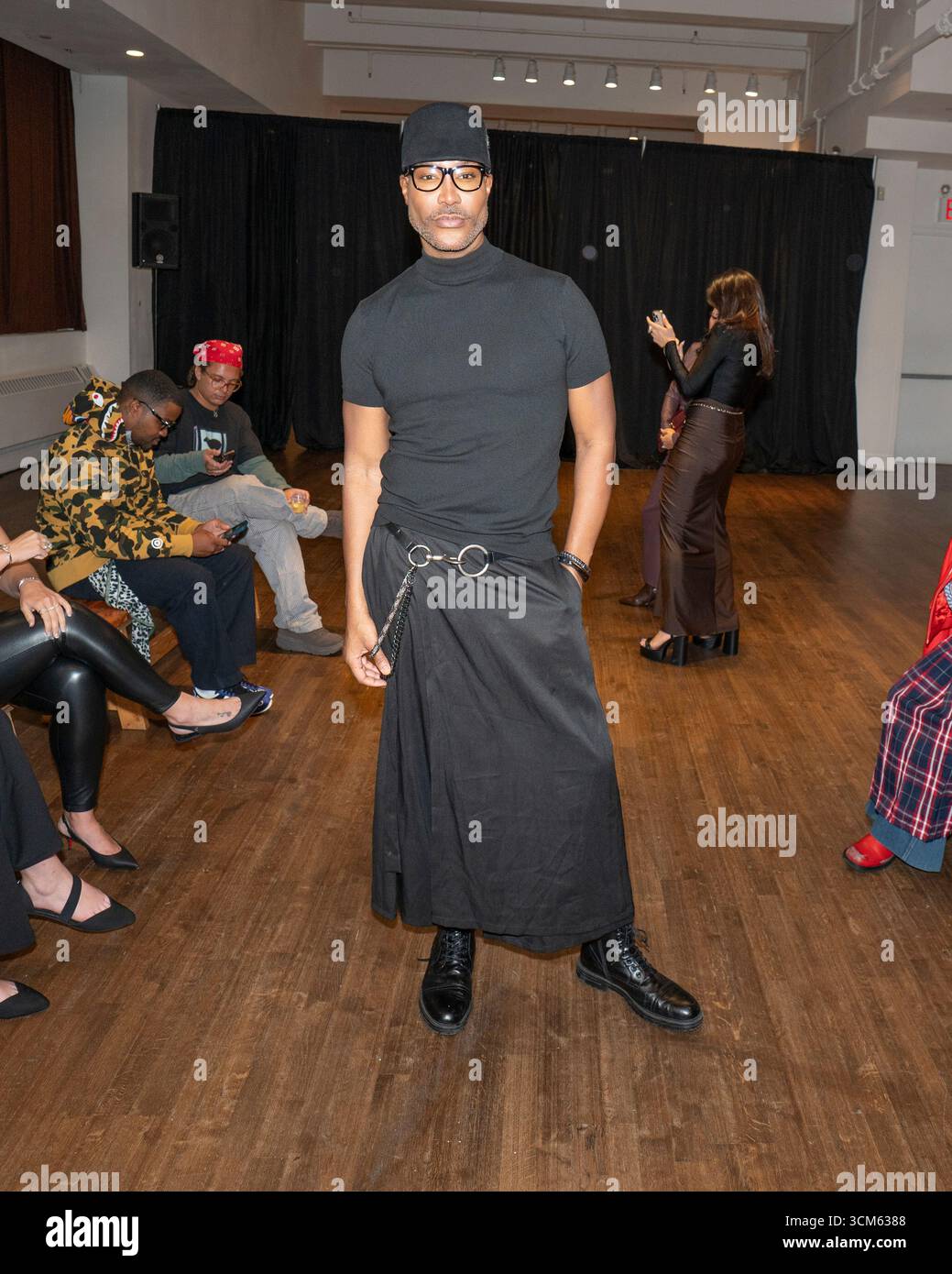 Pavillian Rous Marc Harvey attends Negris Lebrum SS26 NYFW Front Row at Metropolitan ...