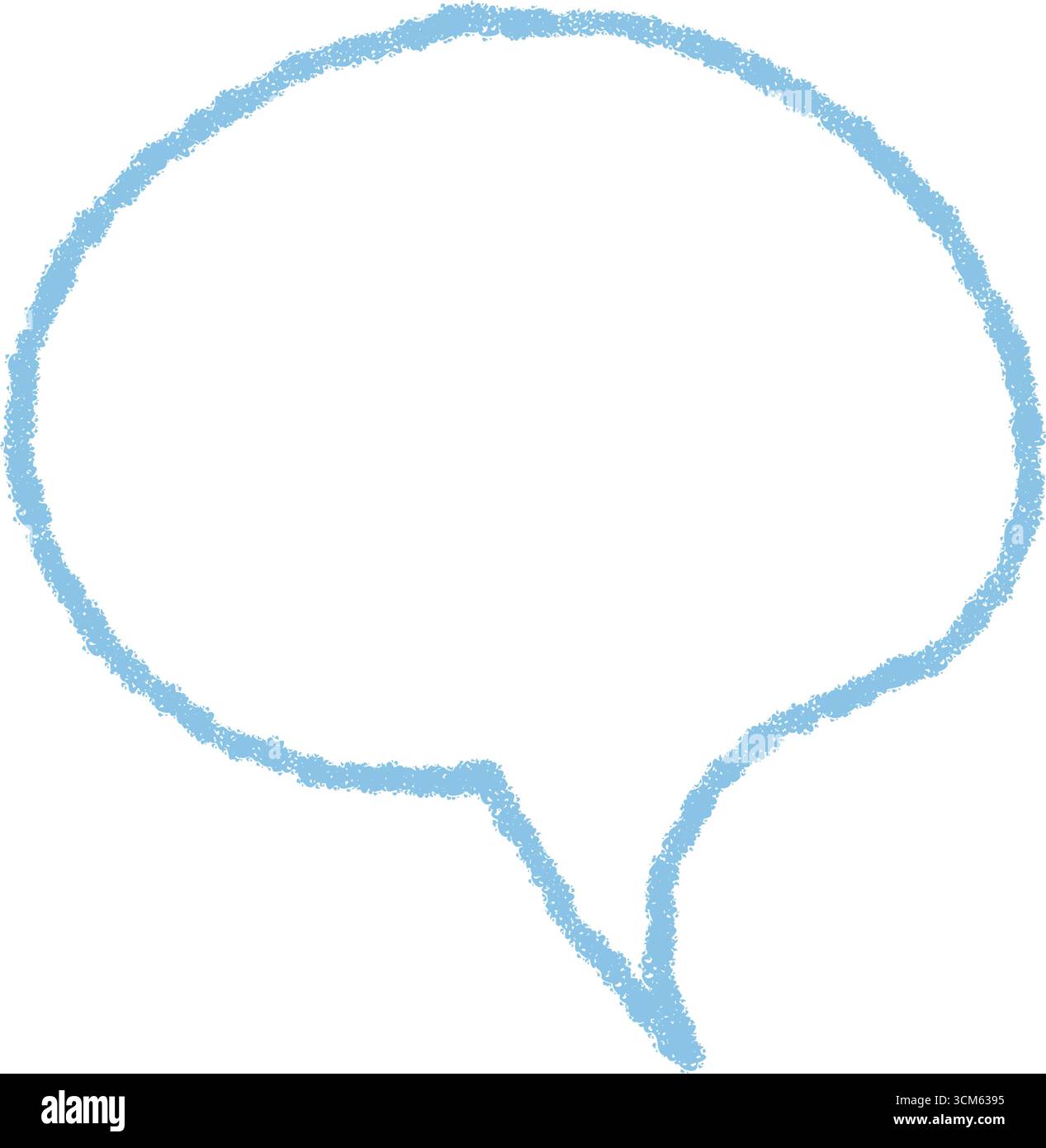 Blue Crayon Speech Bubble Icon Stock Vector