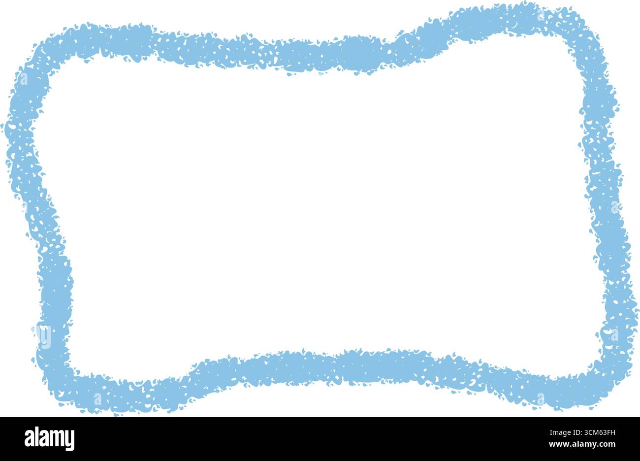 Blue Crayon Wavy Rectangle Quote Box Stock Vector