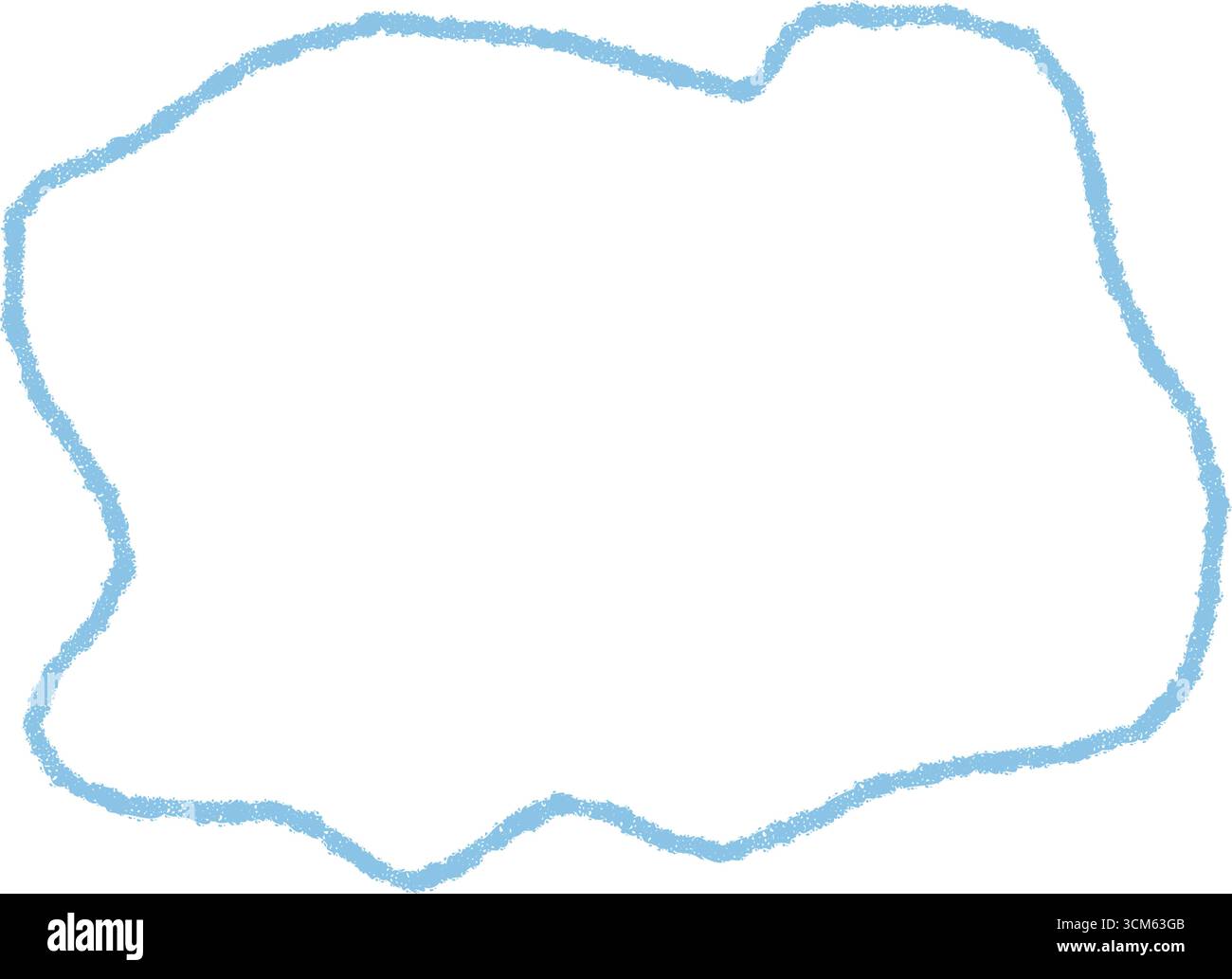 Wavy Crayon Outline Organic Frame Sketch Stock Vector