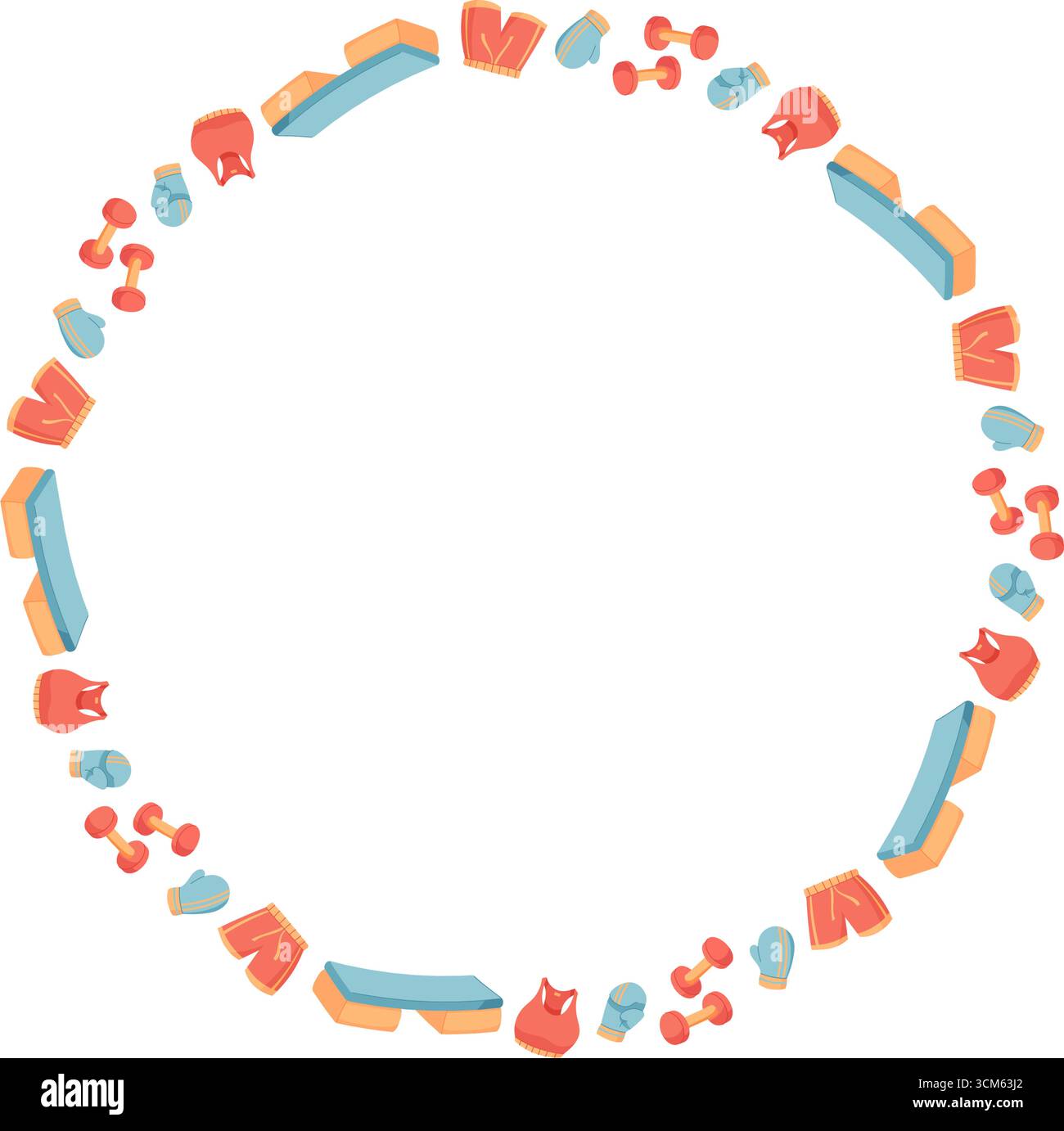 Minimal Flat Fitness Circle Frame Stock Vector
