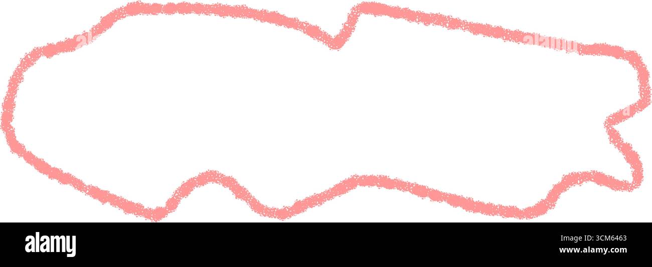 Wavy Crayon Outline Organic Text Frame Stock Vector