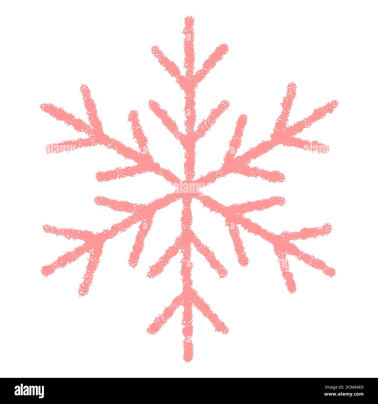 Pink Chalk Snow Flake Symbol Ornament Stock Vector