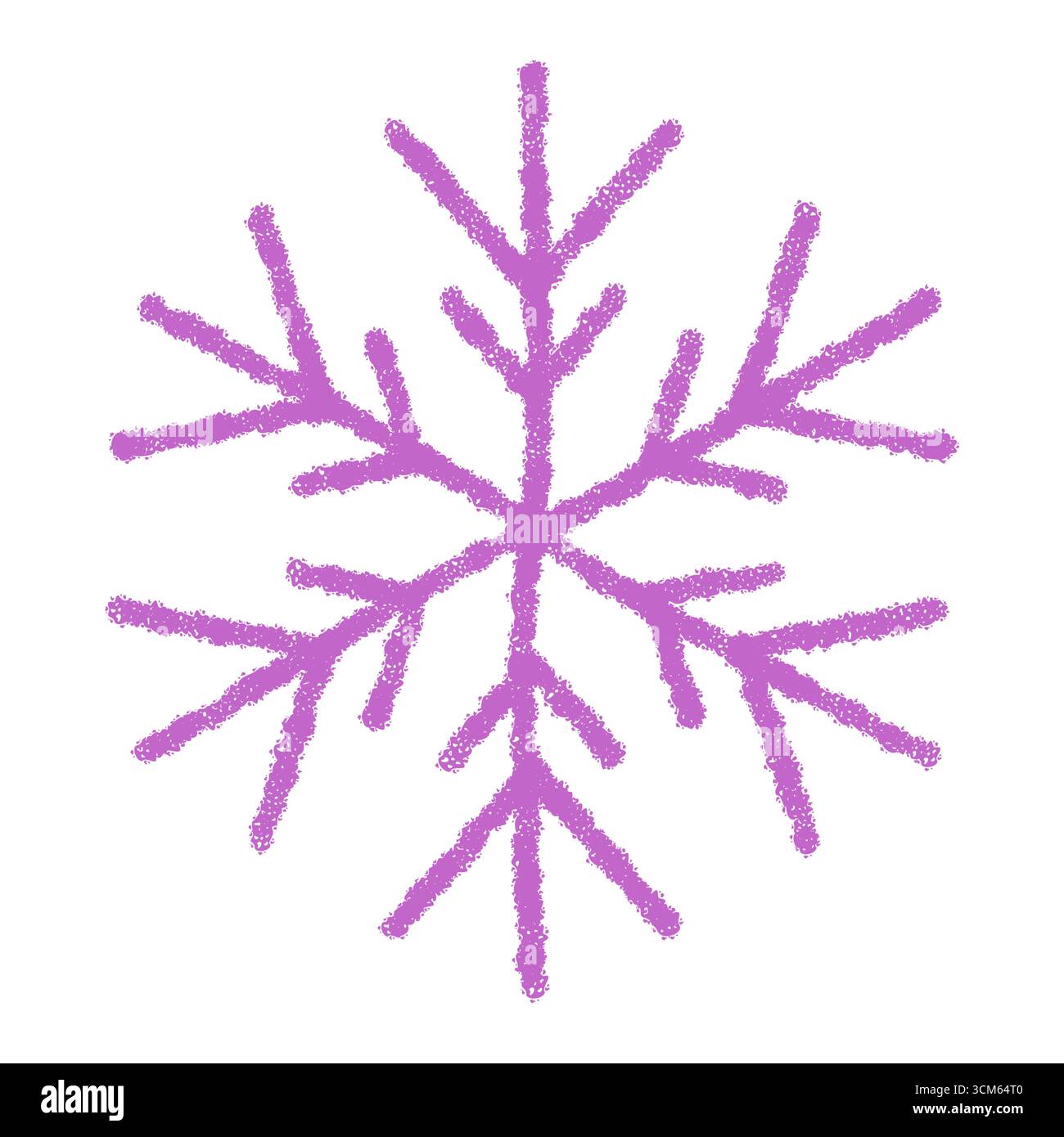Purple Crayon Winter Snowflake Symbol Stock Vector