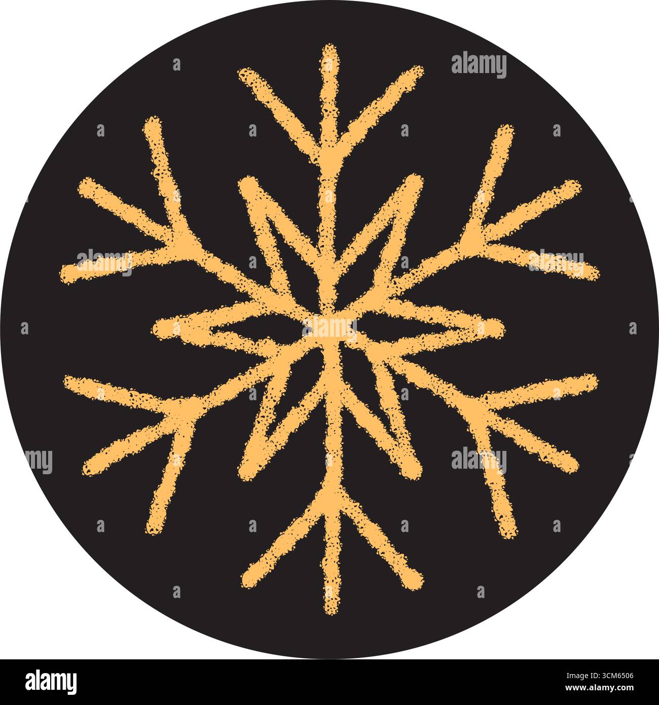 Round Crayon Snowflake Lid Label Stock Vector