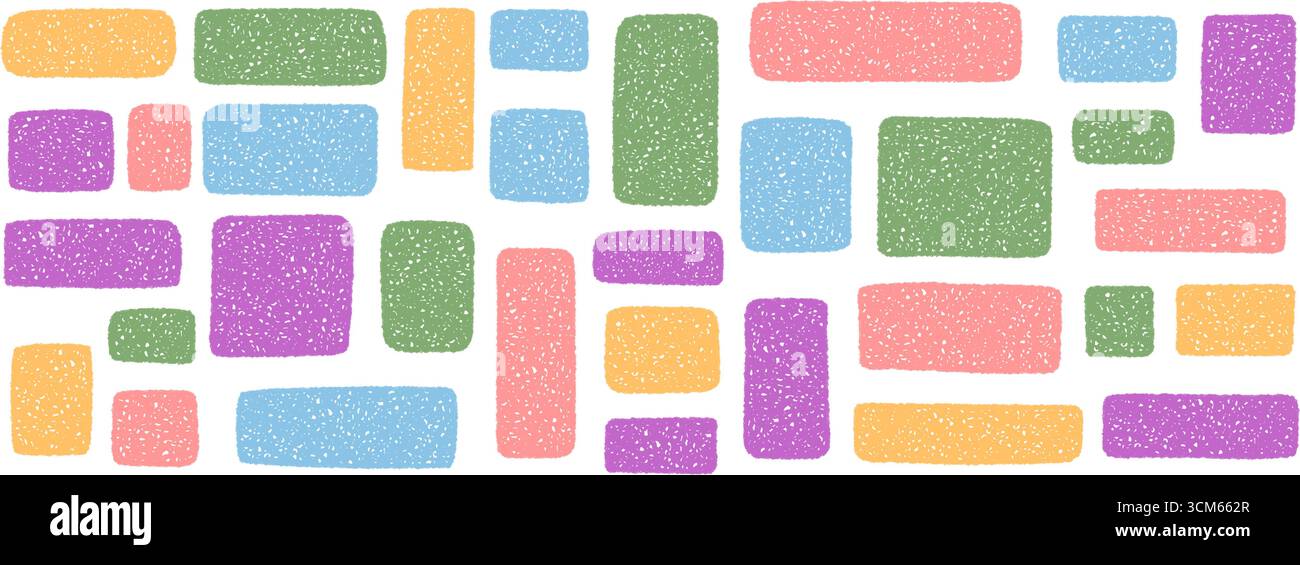 Organic Wavy Crayon Rectangle Textbox Set Stock Vector