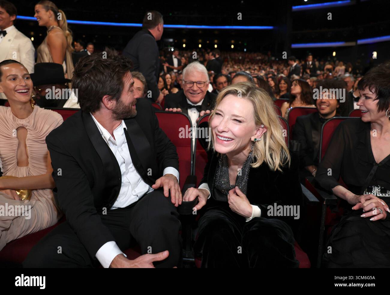 Jake Gyllenhaal left, and Cate Blanchett at the 77th Emmy Awards on