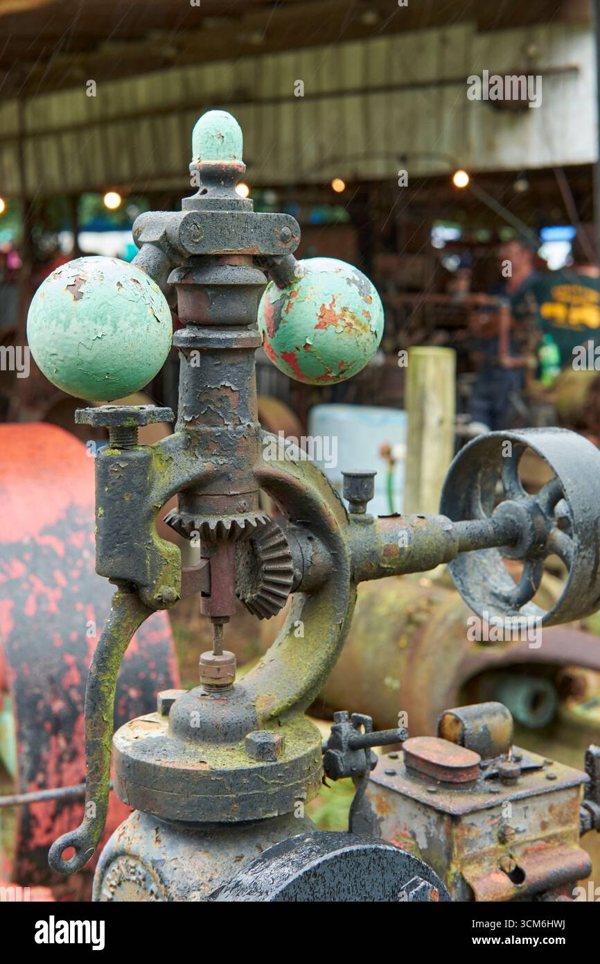 Detail of a steam engine speed governor on display at the Eastern Shore ...