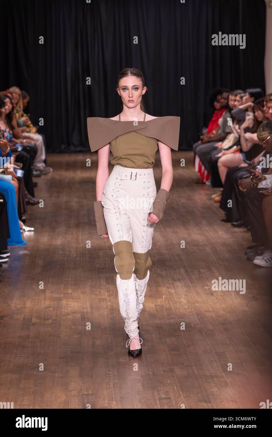 Pavillian Rous Models walk the Vitruvius Collection SS26 NYFW at Metropolitan ...
