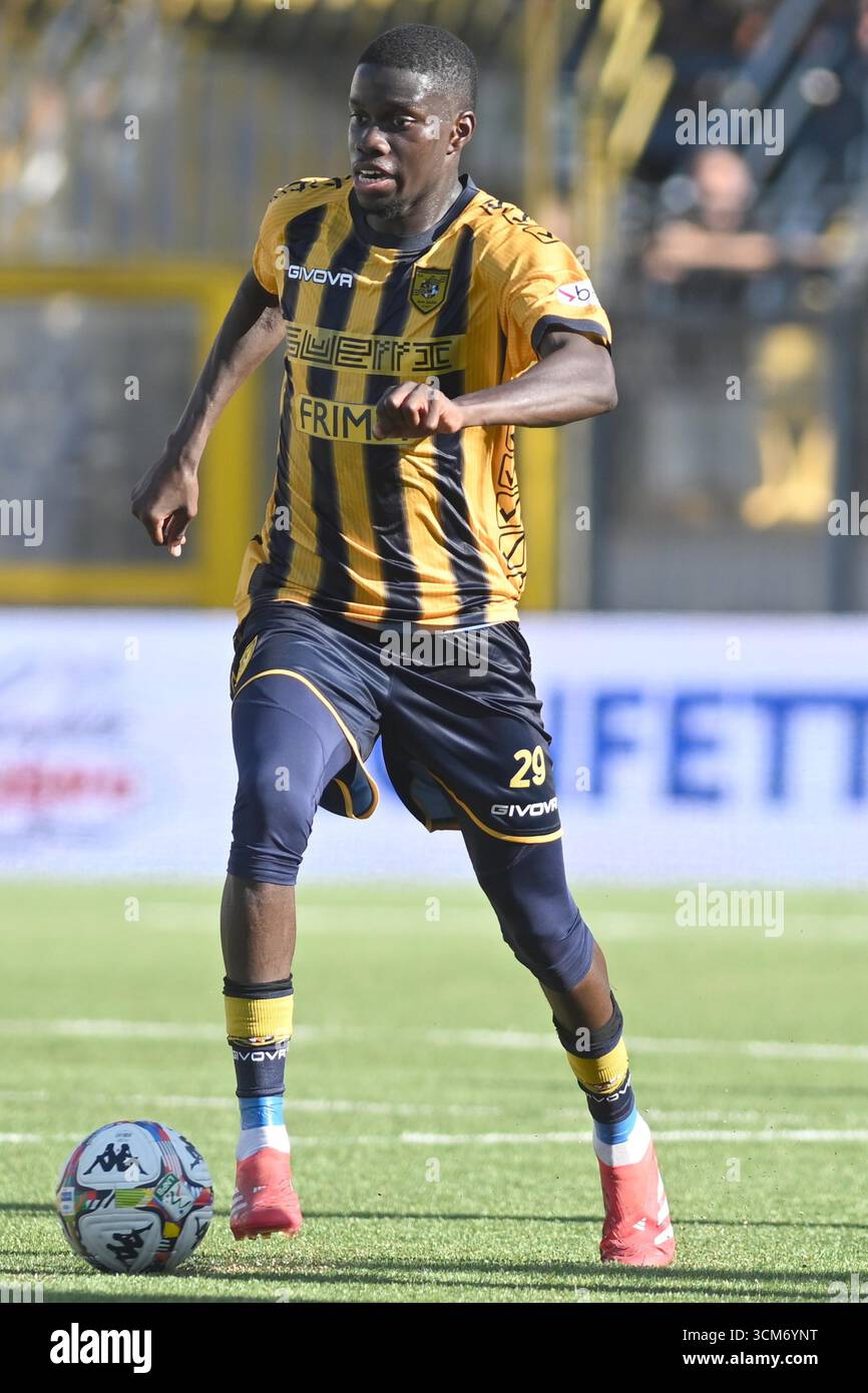 Castellamare Di Stabia, Napoli, Italy. 13th Sep, 2025. Omar Correia of SS Juve Stabia in action during the Serie BKT between SS Juve Stabia vs AC Reggiana 1919 at Romeo Menti Stadium on September 13, 2025 in Castellamare di Stabia, italy (Credit Image: © Agostino Gemito/Pacific Press via ZUMA Press Wire) EDITORIAL USAGE ONLY! Not for Commercial USAGE! Stock Photo