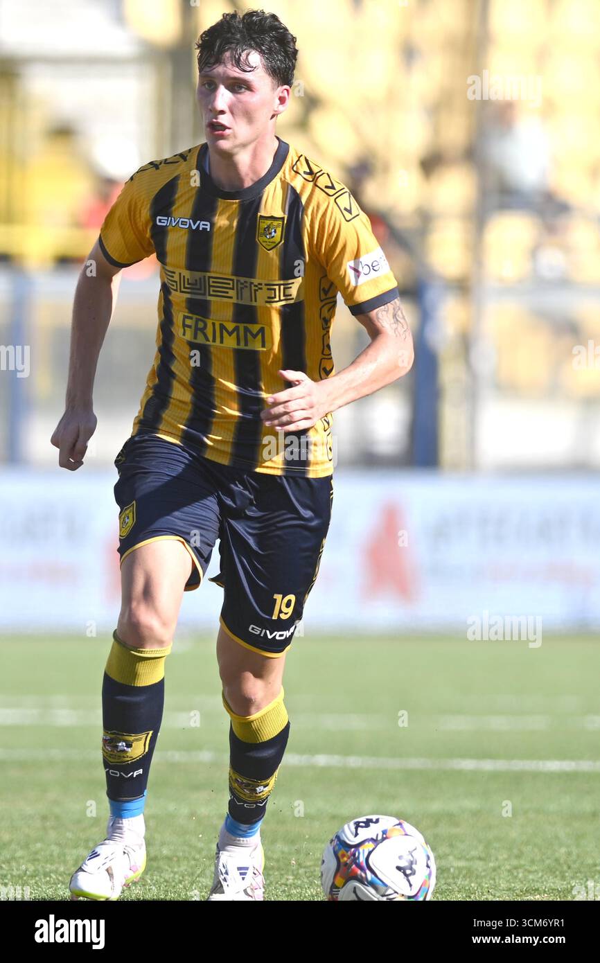 Castellamare Di Stabia, Napoli, Italy. 13th Sep, 2025. Giacomo Stabile of SS Juve Stabia in action during the Serie BKT between SS Juve Stabia vs AC Reggiana 1919 at Romeo Menti Stadium on September 13, 2025 in Castellamare di Stabia, italy (Credit Image: © Agostino Gemito/Pacific Press via ZUMA Press Wire) EDITORIAL USAGE ONLY! Not for Commercial USAGE! Stock Photo