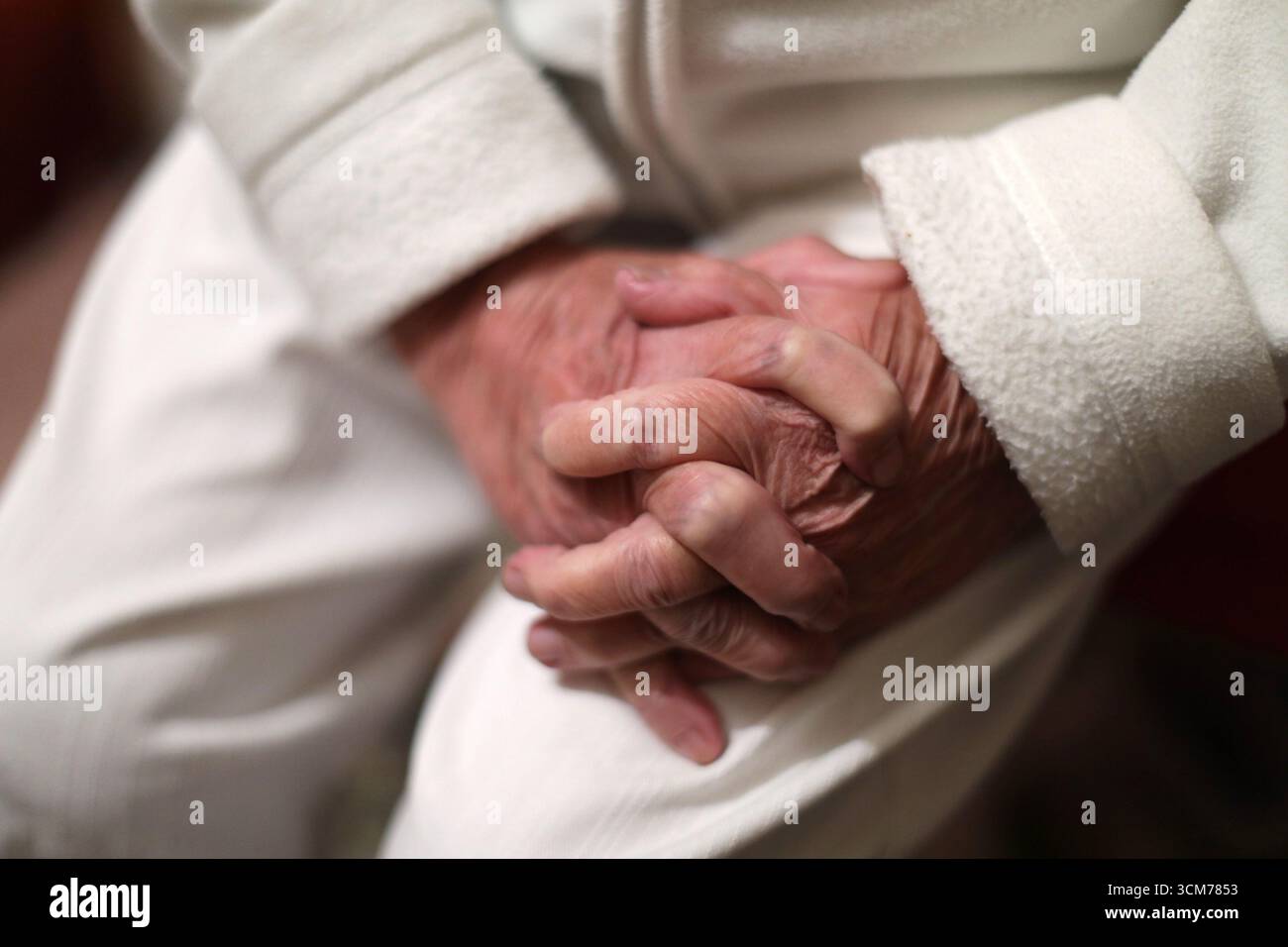 File photo dated 22/12/16 of an elderly woman's hands. A union has launched a campaign across Scotland to tackle 'a social care crisis' it claims is reaching the 'point of no return.' As part of Unite's campaign, it has written an open letter to social care minister Tom Arthur, setting out its demands for the sector. Issue date: Monday September 15, 2025. Stock Photo