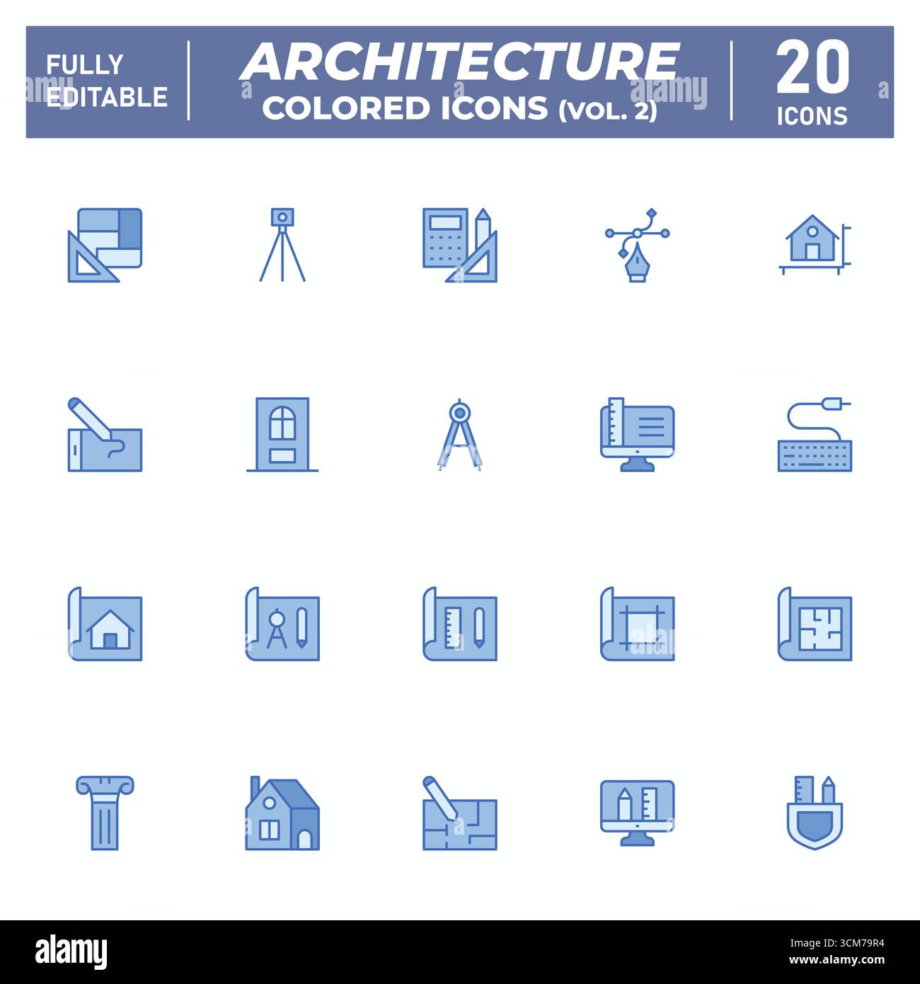 Architecture Colored Icons (Vol. 2) Stock Vector