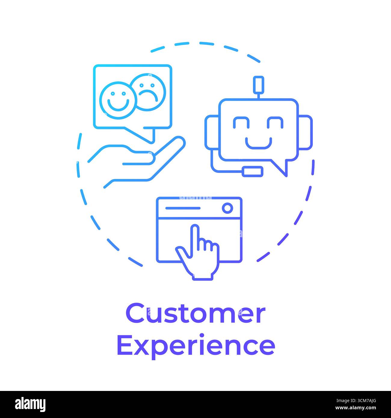Customer experience blue gradient concept icon Stock Vector