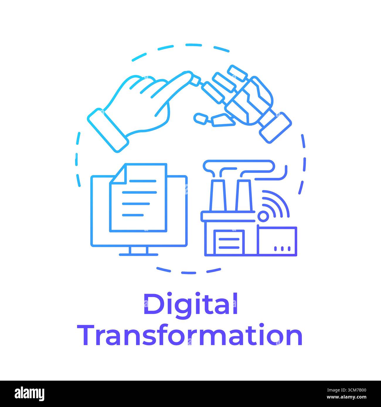 Digital transformation blue gradient concept icon Stock Vector Image ...