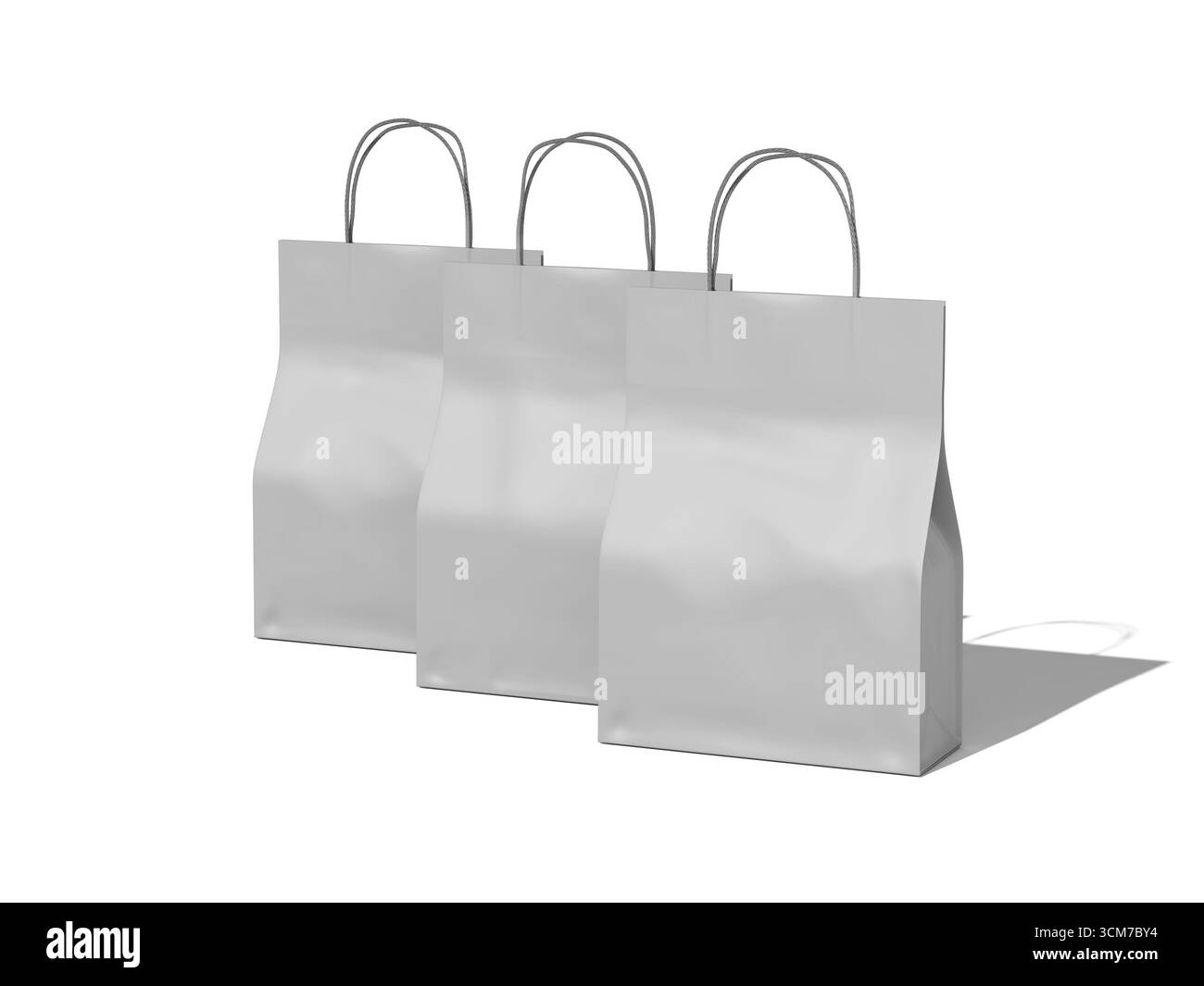 Multiple Paper Bag Mockup with Handles Stock Photo