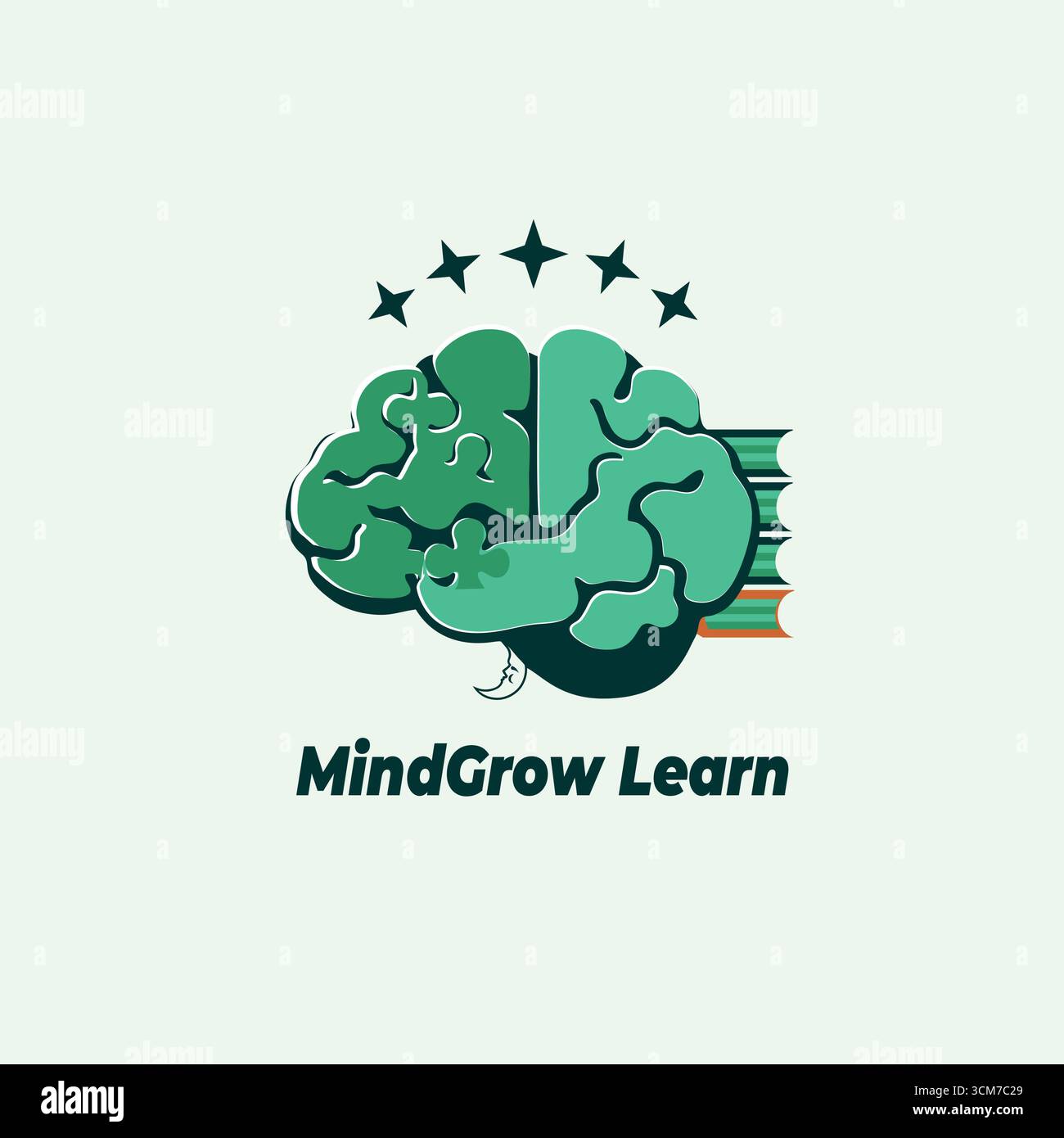 MindGrow Learn Business App Icon: Modern Mobile App Icon Stock Vector