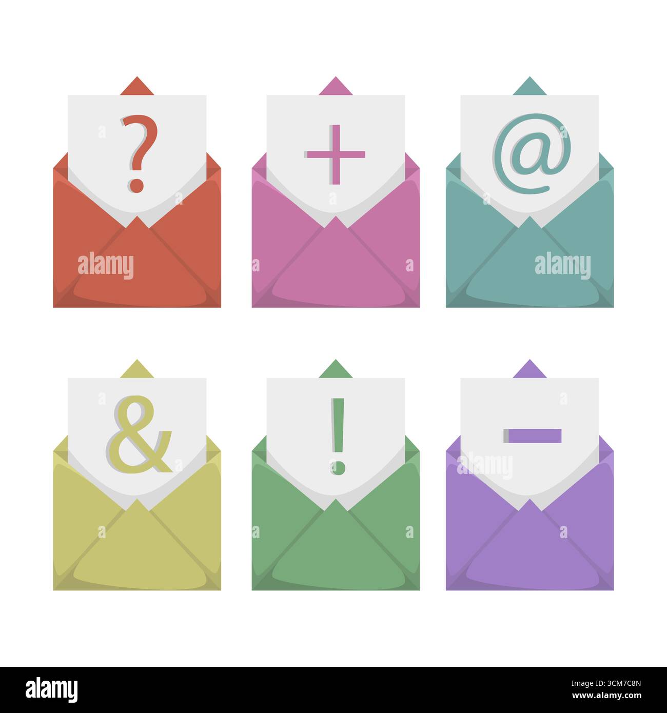 Vector mail icons. Different symbol set. Various envelopes illustration ...