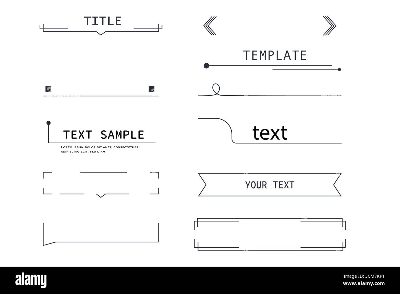 Modern simple title bar text box callout tech line texbox frame, border ...
