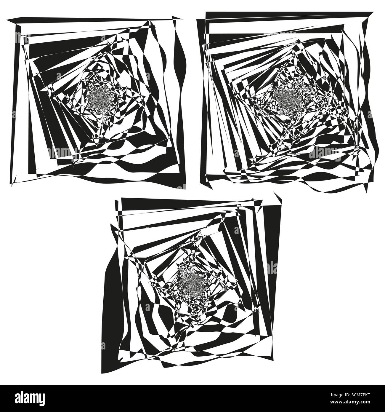 Abstract spiral patterns. Geometric rotation shapes. Dynamic swirl ...