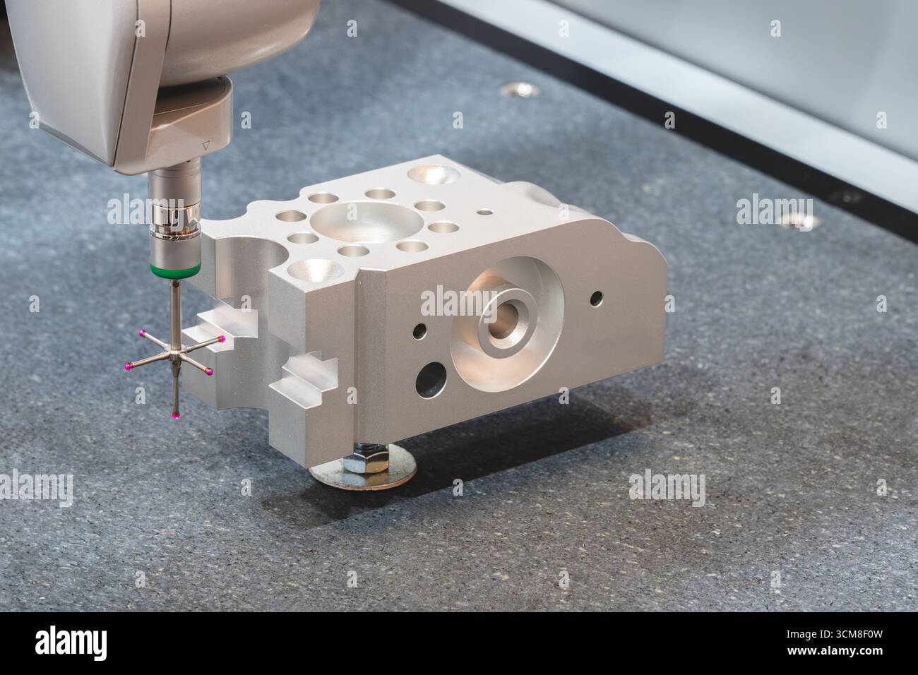 Quality control on milling CNC machine, coordinate measuring machine ...