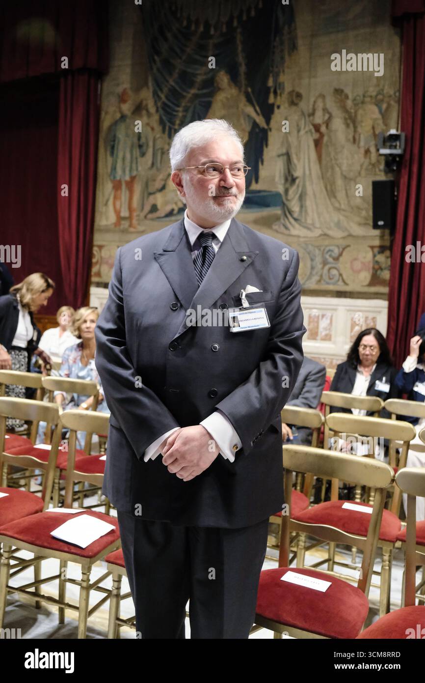 Il garante nazionale dei diritti dei detenuti Riccardo Turrini Vita in occasione della cerimonia d'apertura del 10mo Corso-concorso di formazione dirigenziale della Scuola Nazionale dell'Amministrazione Sna. Camera dei Deputati a Roma, Lunedì 15 Settembre 2025. (foto Mauro Scrobogna/LaPresse) National Guarantor of Prisoners' Rights Riccardo Turrini Vita on the occasion of the opening ceremony of the 10th Management Training Course-Competition of the National School of Administration (SNA). Chamber of Deputies in Rome, Monday September 15 2025. (Photo by Mauro Scrobogna/LaPresse) Stock Photo