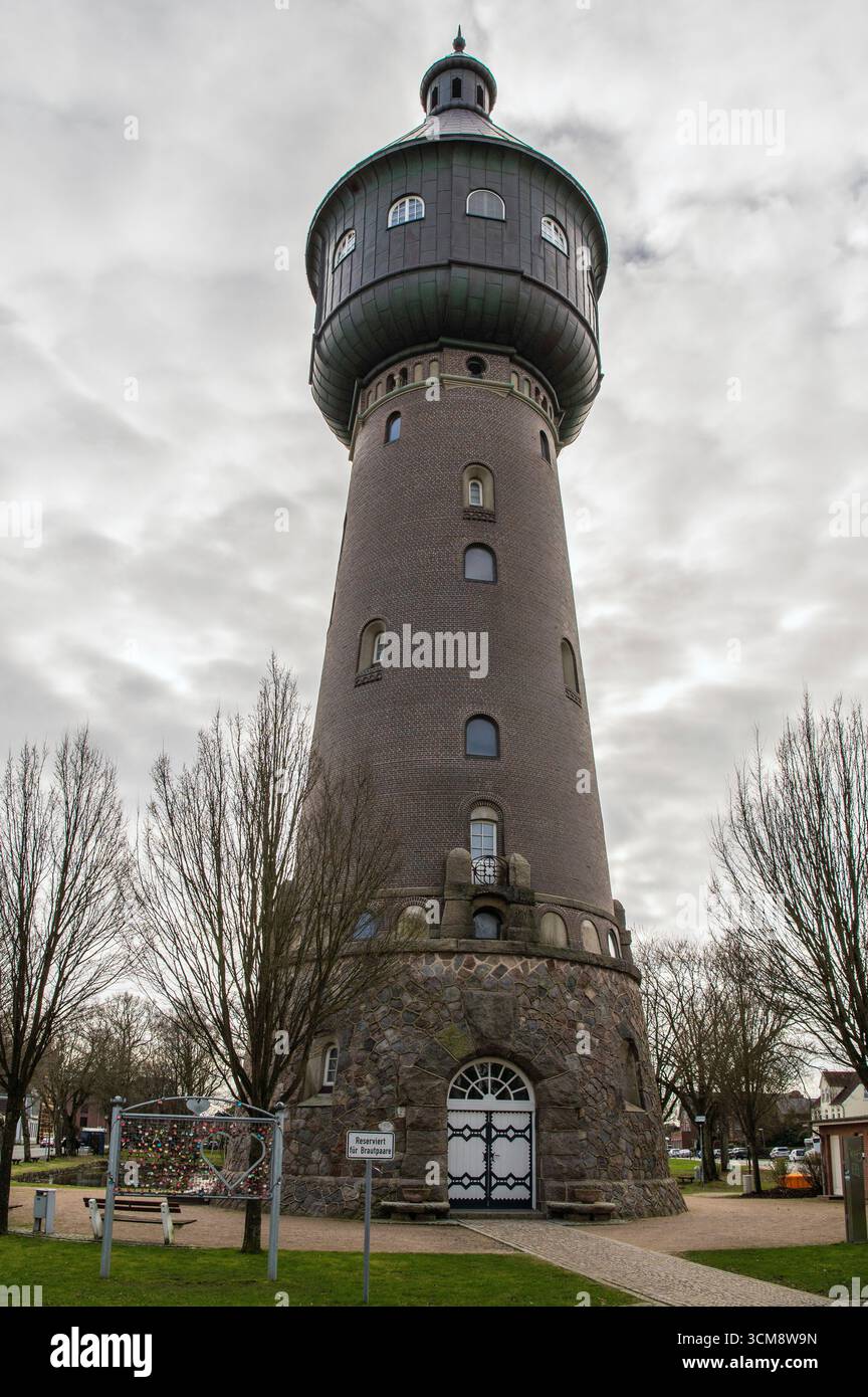 Water tower in Heide Stock Photo